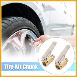 Partuto 2pcs Tire Chuck with Clip Adapter Air Chuck Tire Inflator Compressor Pump Connect Accessories for Vehicle Replacement