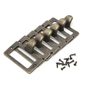 JUNESUN 6x Handle File Name Card Cabinet Label Holder Antique Brass Drawer Pull Frame