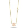Alef Bet by Paula Pink Jewish Star Necklace - Minimal