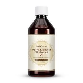 Herbsforever Ashwagandha Shatavari Bla Oil| Muscle Sore, Joint Nerves Comfort, Strength, Head & Body Massage Oil| Pacify Vata Dosha| Infused in Cold-Pressed Sesame Oil |7.1 fl oz (210 ml) Ayurvedic