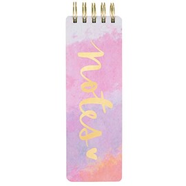 Eccolo Dayna Lee Spiral Memo List Pad, Sturdy Covers, 3x8.5", 300 Pages, Splashy Notes