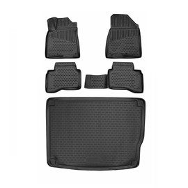 OMAC Custom Floor Mats & Cargo Liners for Kia NIRO 2017-2022 Hybrid Black 5 Pcs