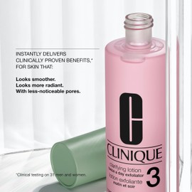 Clinique 3-Step Clarifying Lotion Face Exfoliator 3 | Toner With Witch Hazel + Salicylic Acid | For Combination Oily Skin Types, 13.5 Fl Oz