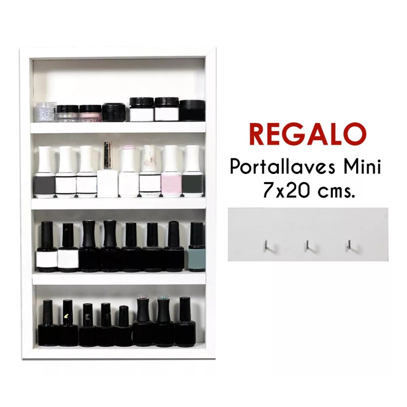 Harta Madera 2 Esmalteros Organizador Maquillaje Jugueteros Minimalista