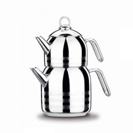 Korkmaz A091 Mega Teapot 4 Parts with Warranty Stainless Steel Induction Tea Kettle