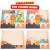 ONAu. 16Pcs Montessori Wooden Puzzle Brain Teasers Toy Set Creative