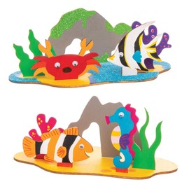 Baker Ross AW392 Sealife Wooden 3D Scene Kits (Pack of 4)