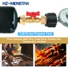 20lb to 1lb Propane Tank Adapter with Valve for 1lb