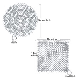 Gusseisen Reiniger, 2 Stücke Gusseisenreiniger Dutch Oven Gusseisenreiniger Ringreiniger, Kettennetz-Schrubber mit Schrubber Reinigungsset Grillreinigungs-Werkzeuge für Grillpfannen oder Woks