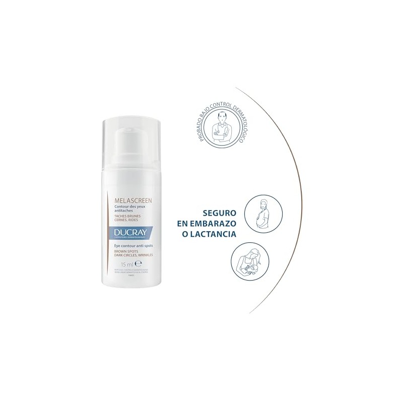 DUCRAY Melascreen Contorno de Ojos Antimanchas, Ilumina y corrige ojeras,