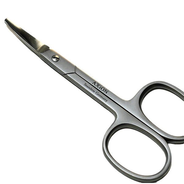 AXiON German Stainless Steel Baby Scissors / Nose Hair Cutting (Round Tip, Tip), Luxury Smoke Finish #slg007728fba