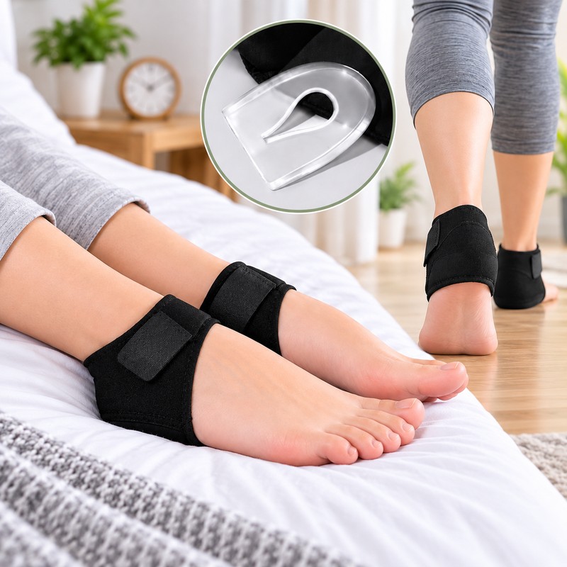 1 Pair Silicone Heel Pads for Shoes – Adjustable Strap