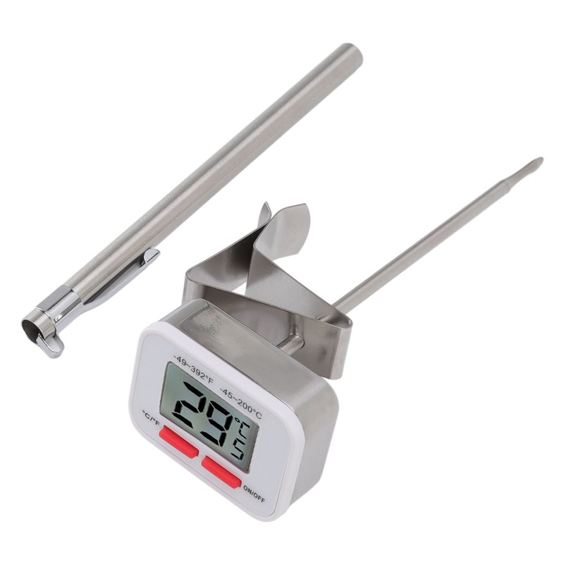 Food Thermometer Regulable Clip Large Display Screen Detachable Stainless Steel