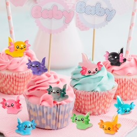 YFDFFSDCY 40 PCS Mini Resin Axolotl 10 Colors Tiny Axolotl Figurines Miniature Axolotl Ornament Charms for Landscape Aquarium Micro Dollhouse Garden Potted Plants Birthday Party Decoration