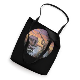 Local Boy Black Lab Marsh Scene Sunset Vintage Country Tote Bag