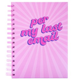 NPW Good Vibes Per my Last Email Notebook Spiral Bound Journal, Groovy Journal with a Durable Hard Cover - 100 Lined Pages