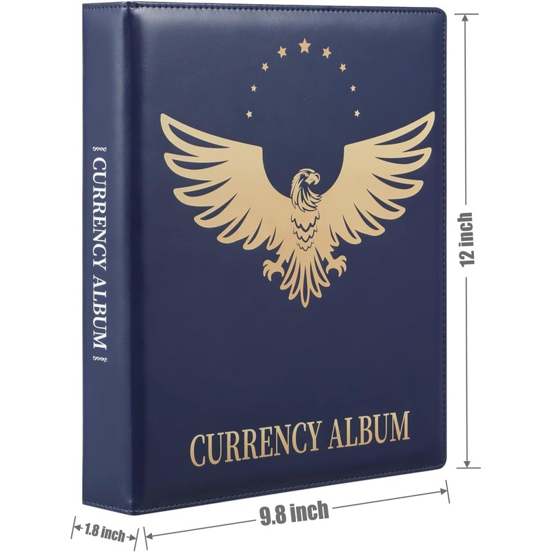 MUDOR Currency Collection Album, 90 Pocket World Banknote Holder, Paper