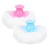 WLLHYF 2 Pcs Large Fluffy Powder Puff Body Cosmetic Face Loose Powder Applicator Handle Foundation Puff Pad Washable Beauty Application Tool for Women Sensitive Skin (Pink+Blue)