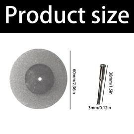 10 Pcs Glass Cutting Disc, 60mm Diamond Cutting Wheel with 2pcs Mandrel 1/8'', Cut Off Wheels Rotary Tool Kit for Tiles Marble Plastic Jade