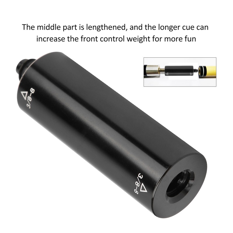 Pool Extension Cue 2oz Billiard Middle Shaft Aluminium Extender Adapter