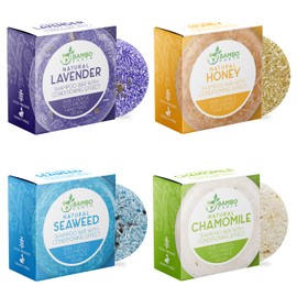 Solid Shampoo Bar And Conditioner Effect Hair Soap – 4 Pack Natural Shampoo Bars For Hair With Plant Based Essential Oils And Eco Friendly Zero Waste Biodegradable Packaging