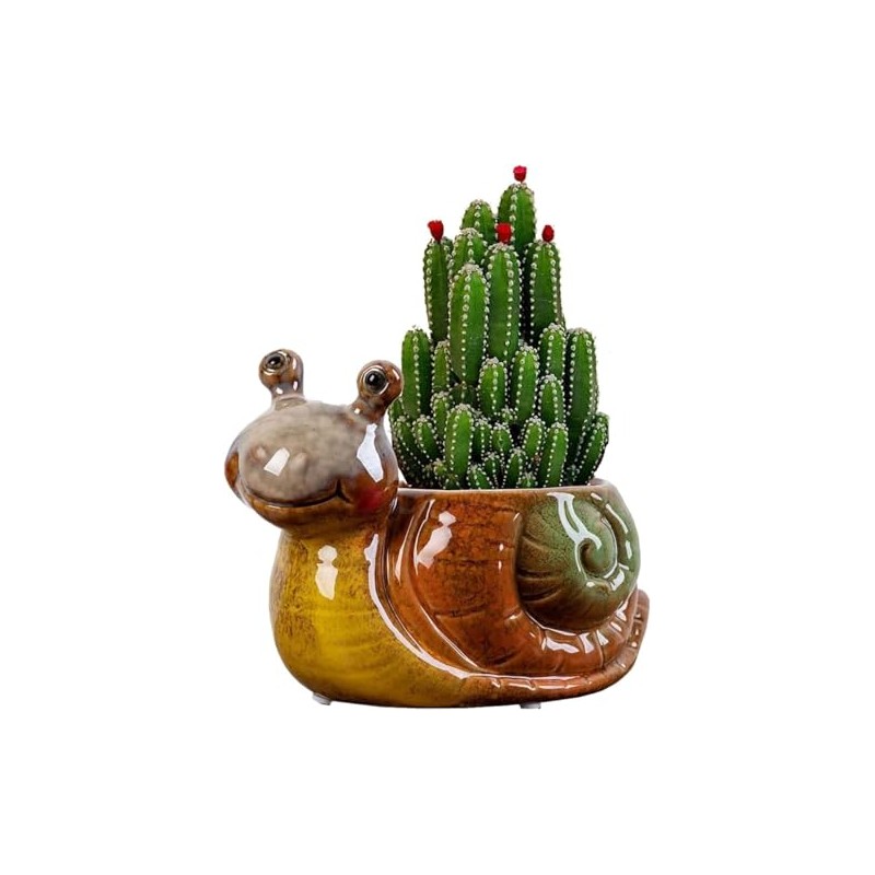 WENDIN Cute Ceramic Succulent Pot Small Indoor Animal Shaped Planter