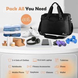 Gryme Gym Bag with Shoe Compartment and laptop compartment, Travel Duffle Bag for Men & Women, Sports Tote Bag for Weekender Overnight Carry On Swimming Workout