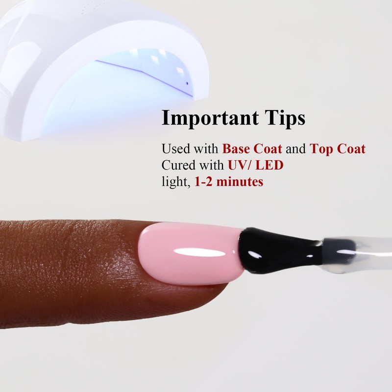 Gel Polish, 0.5 Fl Oz Milky Pink Nail Gel Polish