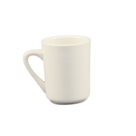 CAC China TM-8-W 8-Ounce Stoneware Tall Round Tierra Mug, 3 1/4-Inch, American White, Box of 36