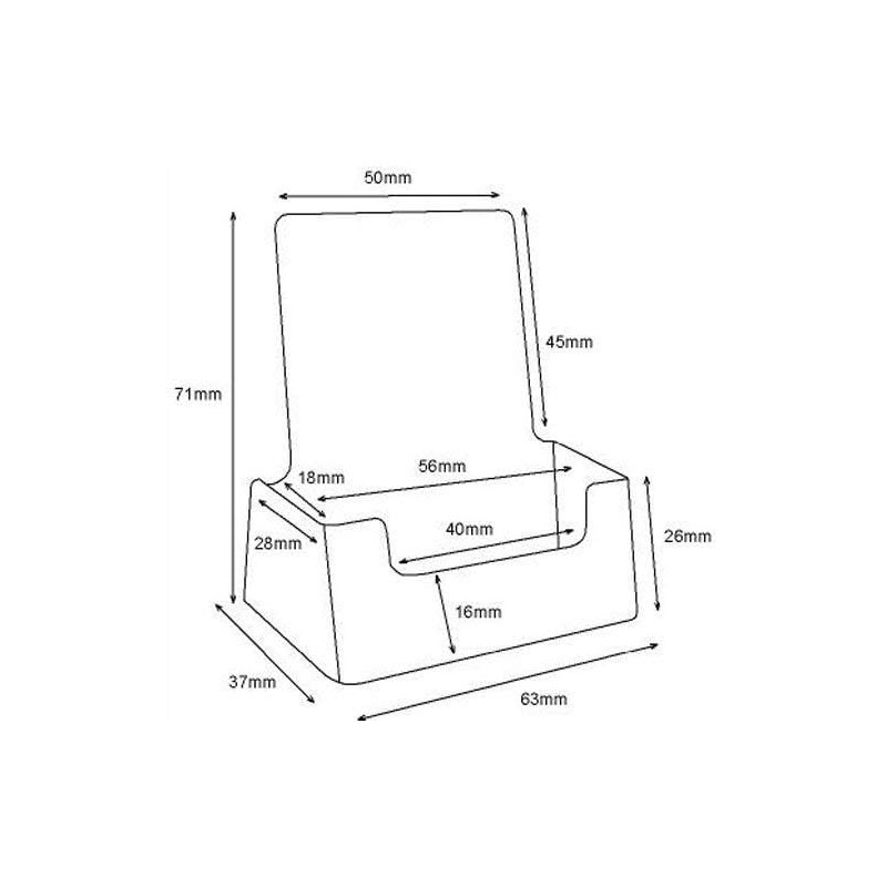taymar Visitenkartenhalter im Hochformat, transparent