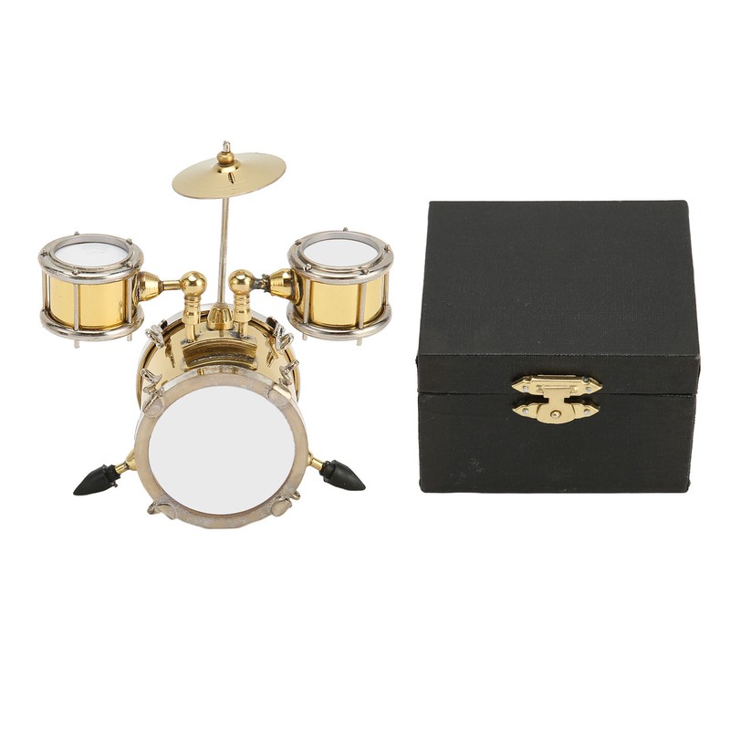 Copper Miniature Drum Set Model with Case Mini Percussion Musical