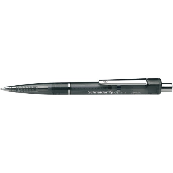 Schneider Optima Retractable Ballpoint Pen, Black/Transparent, M, Black, Indelible