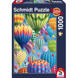 Schmidt Spiele Puzzle 58286 Bunte Ballone im Himmel, 1000 Teile Puzzle