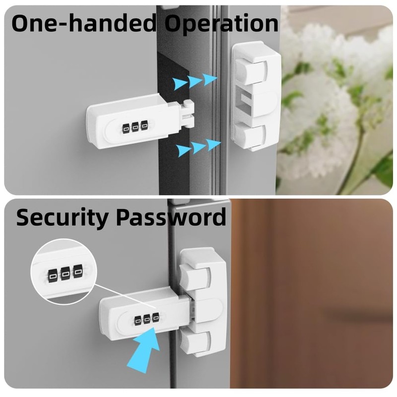 Combination Refrigerator Lock Fridge Lock with Code for Baby Adhesive
