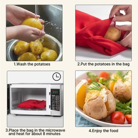 Choxila Baked Potato Microwave Bag 2 Pack Reusable Microwave Potato Cooker Bag, Baked Potato Cooker Perfect Potatoes 8 Minutes