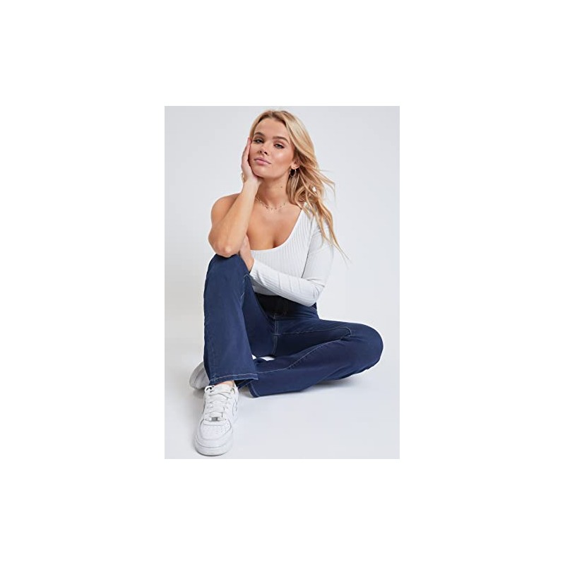 YMI Womens Hyper Denim Basic 5 Pkt 1 Btn Hr