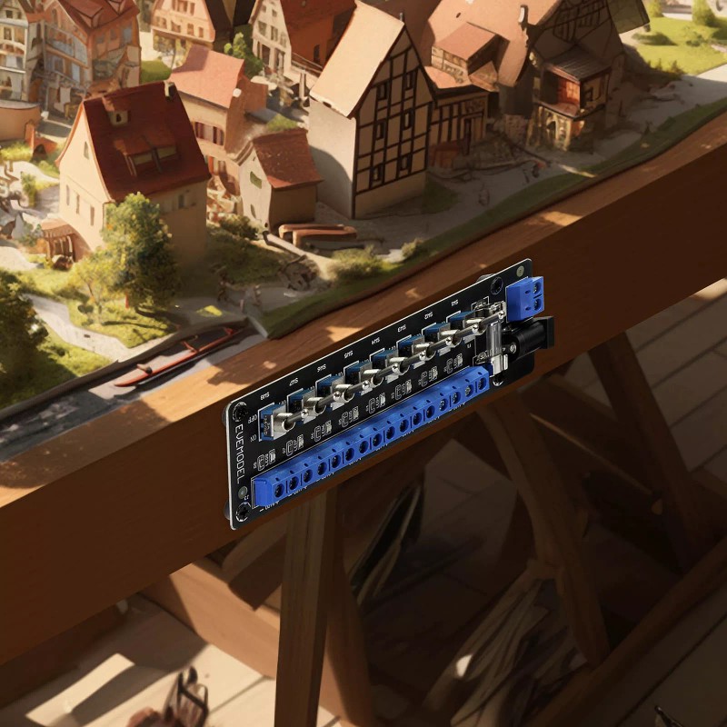 Evemodel 3V-24V DC Individual Toggle Switch Power Distribution Module 8