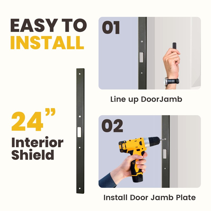 Armor Concepts Interior Fix-A-Jamb, 24" Interior Door Jamb Repair Kit,