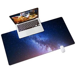 QIYI Alfombrilla de escritorio, protector de escritorio de piel sintética Galaxy, tapete impermeable para computadora, almohadillas para teclado y mouse, base antideslizante para accesorios de hogar y