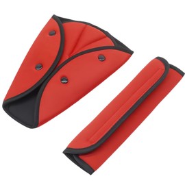HUAZEXINX 2 Pcs Universal Car Seat Belt Pads & Child Seatbelt Adjuster – Kids Car Safety Cover, Harness Strap Pad, Car Safety Belt Cushion, Child Safety Belt Cover & Seat Belt Protector(Red)