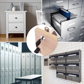 Cabinet Cam Lock Keyed Alike, 5/8" Cylinder Tool Box Lock with Keys, Replacement Secure Drawer Lock, RV Camper Storage Lock for Mailbox Truck Vending Machine File Cabinet, Chrome Finish