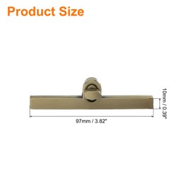 sourcing map 3Set Turn Lock Clasp, Press Lock Clasp Closure Twist Turn Locks Hardware Buckle Fasteners for Purse Leather Bag Handbag Making Accessories (97x10mm, Bronze)