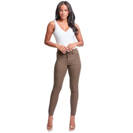 YMI Women's Hyperstretch Mid-Rise Skinny Jeans, Java, XL