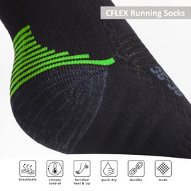 CFLEX Men's & Women's Running Socks (4 Pairs), Functional Socks with Reinforced Zones, Multi-Coloured Pack