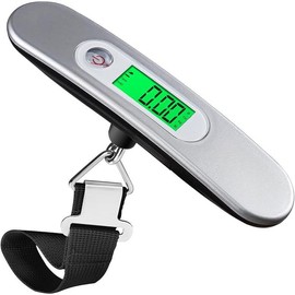Luggage Scale Portable Digital Hanging Scale for Travel, Suitcase Weight Scale with Superior Piano Lacquer 110 Lb/ 50Kg Capacity, Battery Included - Color: Silver