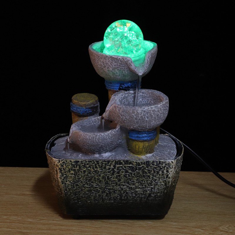 Mini Unique Shape Simulation Desktop Fountain Waterfall Table Ornament for