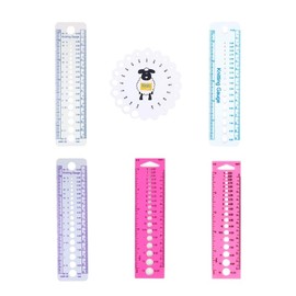Haiki Multifunctional Knitting Needle Gauge Ruler Knitting Needle Measuring Tool Knitting Measuring Ruler Needle Sizing Tool