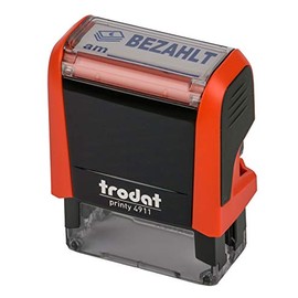 Trodat Printy 4911 Fire Red Paid on Blue