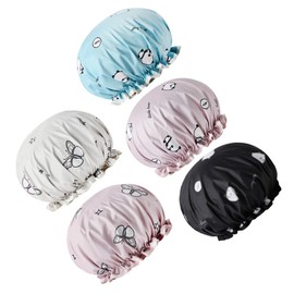 Baluue 5pcs Shower Cap Bath Hat Salon Hats for Shower Hat Shower Turban Shower Hair Cap Water Caps for Waterproof Caps Shower Bonnet Bathing Caps Elasticated Bath Cap