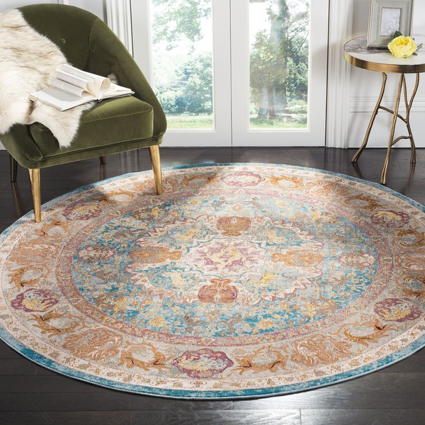 Safavieh Aria Collection ARA120B Boho Chic Medallion Distressed Area Rug,